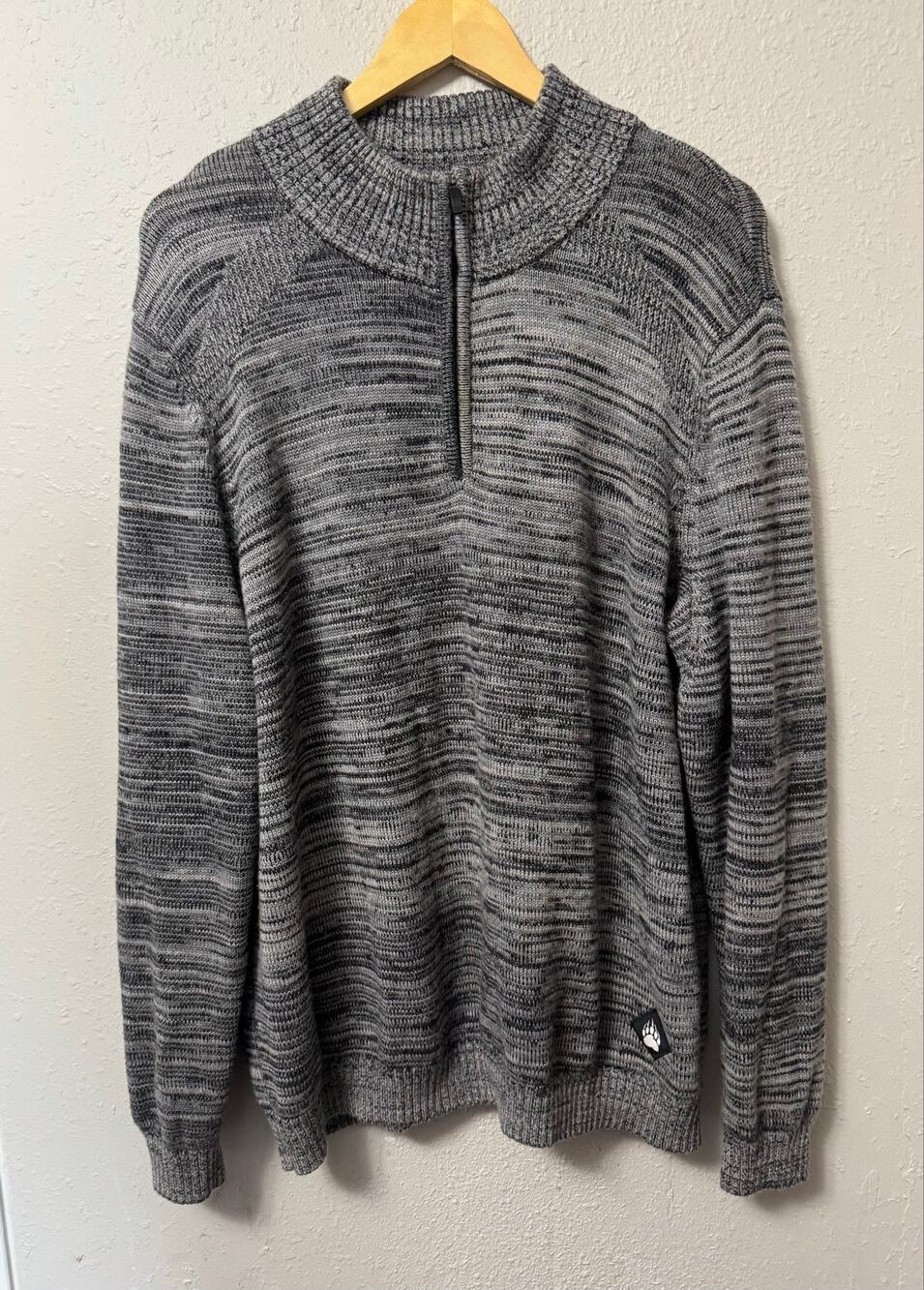 Alaskan Hardgear by Duluth Merino Wool 1/4 Zip Heathered Gray Sweater Men's XL